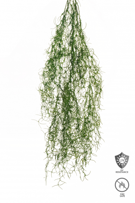 Tillandsia verde cadente ignifuga e resistente ai raggi UV, altezza 90 cm