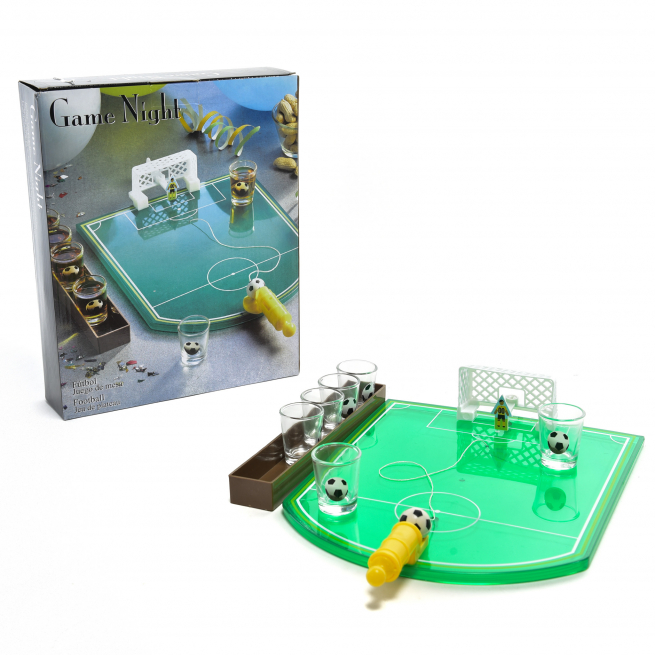 Gioco "Drink Calcio" con 6 bicchieri, formato 24x30 cm, in scatola regalo