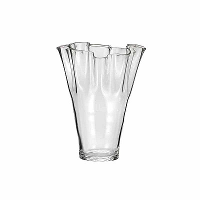Vaso "Fazzoletto" in vetro trasparente, diametro 18 cm, altezza 25 cm