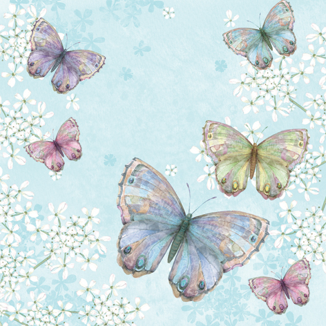Tovagliolo in carta 3 veli stampa "Farfalle", 33x33 cm, confezione da 20 pezzi