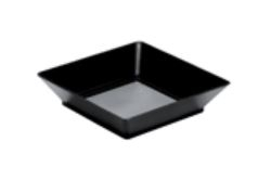 Piattino fingerfood quadrato nero 65x65mm 45cc, confezione da 25 pezzi
