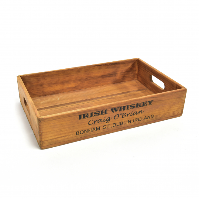 Vassoio in legno con manici, formato 27x42 cm, altezza 9.5 cm
