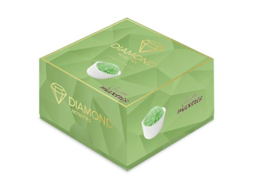 Confetti "Maxtris" Diamond noisette verde, confezione da 500 gr
