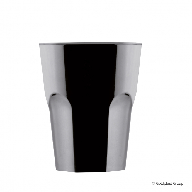 Bicchiere liquore nero in PP infrangibile da 40cc, confezione da 25 pezzi