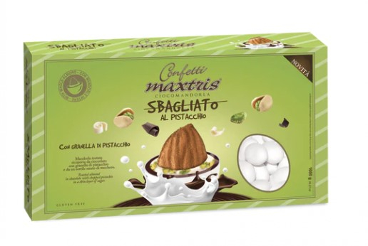 Confetti bianchi "Maxtris" al pistacchio sbagliato, confezione da 1 kg