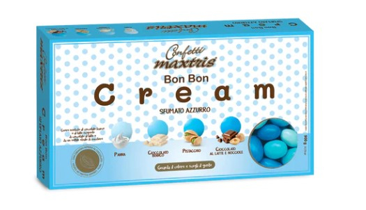 Confetti bon bon "Maxtris" cream sfumato celeste, confezione da 900 gr