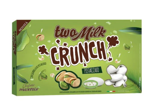 Confetti bianchi "Two Milk" crunch pistacchio, confezione da 1 kg
