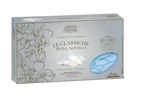 Confetti celesti "Maxtris" sposa novella, confezione da 1 kg