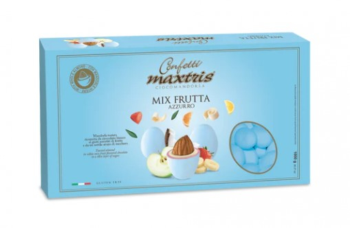 Confetti azzurri "Maxtris" mix frutta, confezione da 1 kg