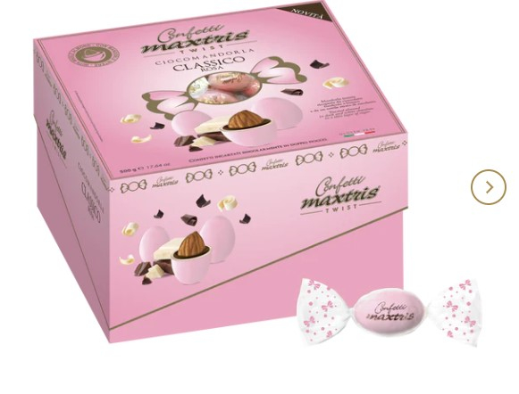Confetti rosa "Maxtris" cadeaux twist incartati singolarmente, confezione da 500 gr