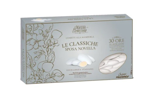 Confetti bianchi "Maxtris" sposa novella, confezione da 1 kg