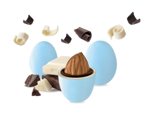 Confetti celesti "Maxtris" twist incartati singolarmente, busta da 1 kg