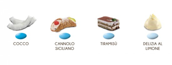 Confetti "Maxtris" sfumati azzurro incartati singolarmente, confezione da 500 gr