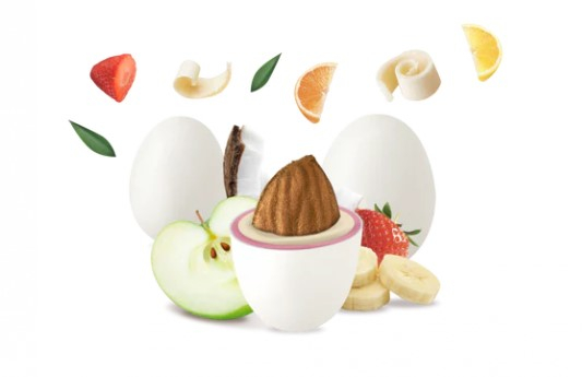 Confetti bianchi "Maxtris" mix frutta incartati singolarmente, confezione da 500 gr