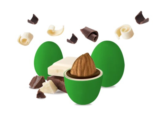 Confetti verdi "Maxtris" dolce promessa incartati singolarmente, confezione da 500 gr