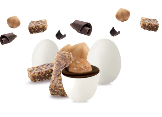 Confetti bianchi "Maxtris" nougat croccante alle nocciole, confezione da 1 kg