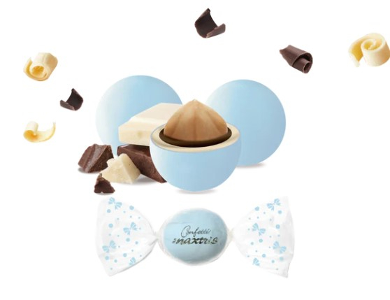 Confetti celesti "Maxtris" twist Les Noisettes incartati singolarmente, confezione da 500 gr