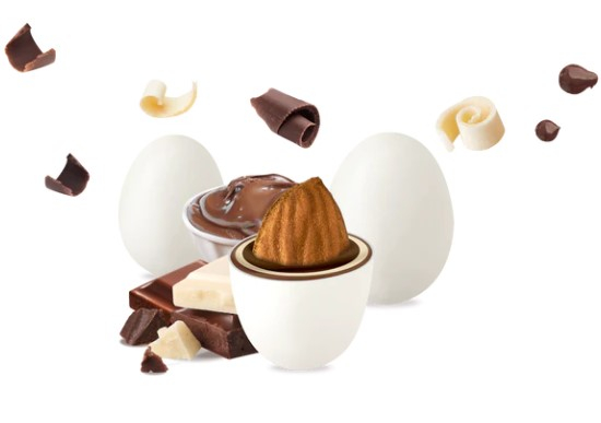 Confetti bianchi "Maxtris" twist mix choco incartati singolarmente, busta da 1 kg