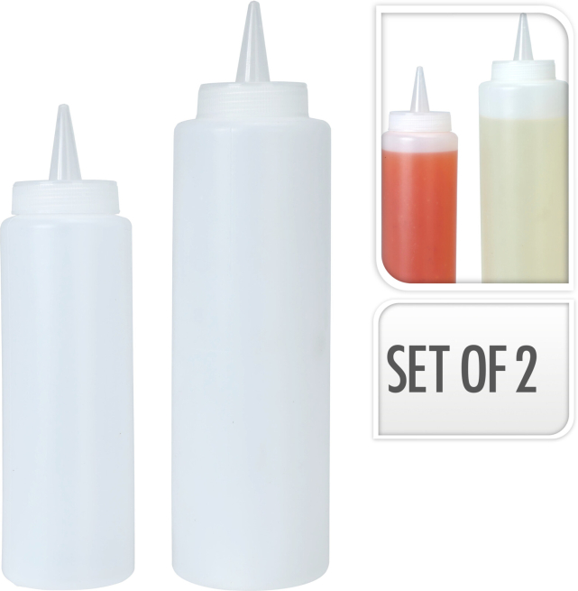 Dispenser in PE trasparente, confezione da 2 pezzi