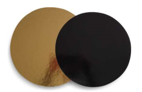 Disco cartone oro-nero bordo liscio, 2400 grammi, cartone da 10 kg