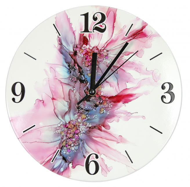 Orologio in ceramica a fiori, diametro 25 cm, con scatola regalo