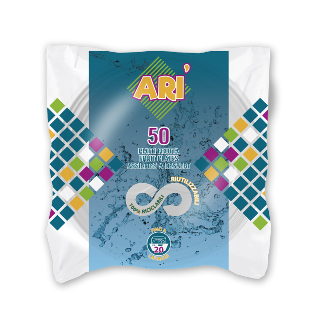 Piatto bianco in plastica, varie misure