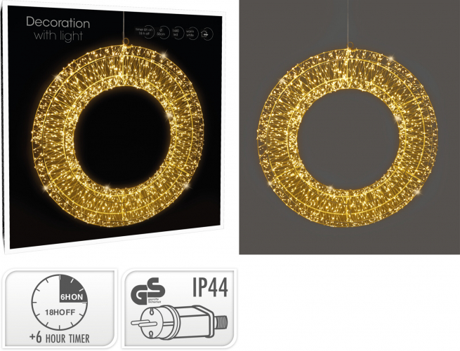 Corona con 1440 led, diametro 50 cm