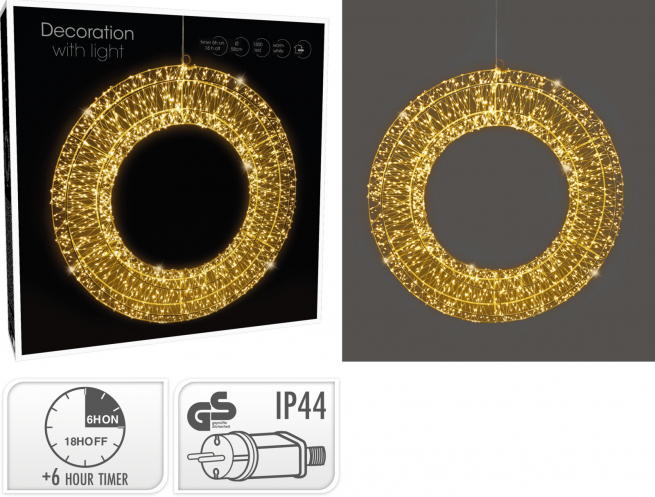 Corona con 1800 led, diametro 58 cm