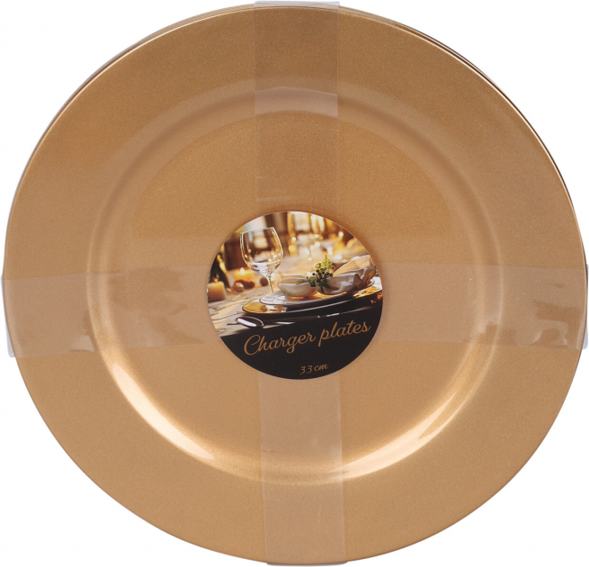 Sottopiatto in PP oro diametro 33 cm, confezione da 4 pezzi