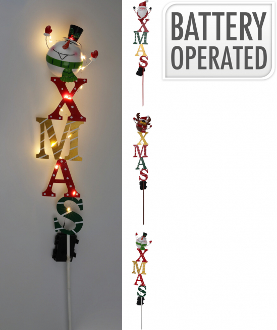 Scritta "Xmas" con luci led, lunghezza 1 metro, modelli assortiti