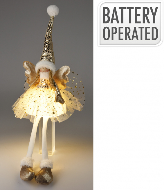 Angelo oro con led, altezza 60 cm