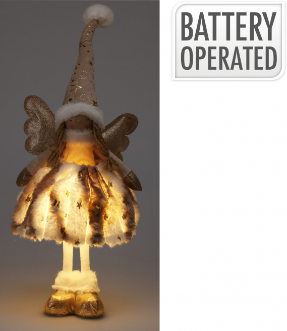Angelo oro con led, altezza 50 cm