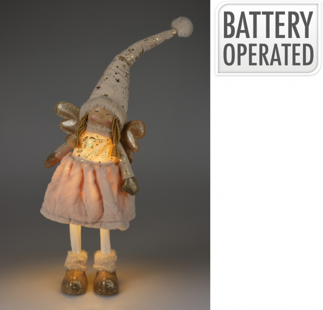 Angelo oro con led, altezza 69 cm