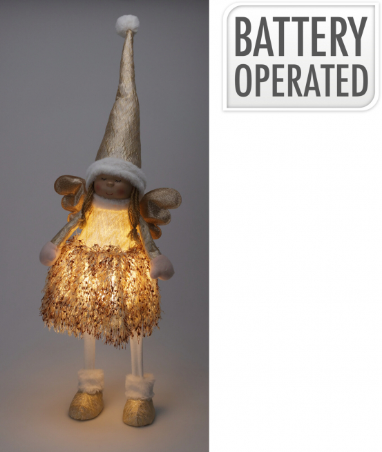Angelo oro con led, altezza 81 cm