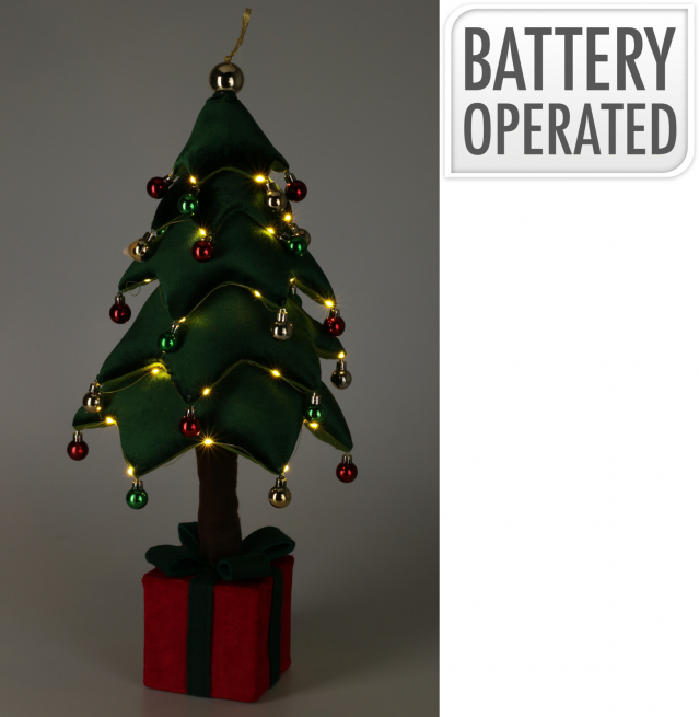Albero in tessuto con 25 led, altezza 70 cm