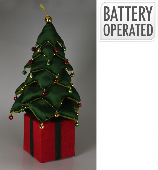 Albero in tessuto con 55 led, altezza 115 cm