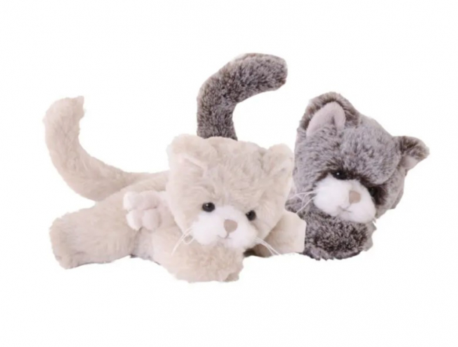 Gatto "Little Kitty" nero e grigio, altezza 18 cm
