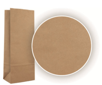 Sacchetto fondo quadro in carta millerighe avana rivestita in PP neutro, confezione da 2 kg, vari formati