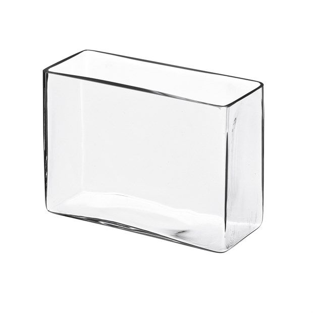 Vaso rettangolare in vetro, lunghezza 25 cm, larghezza 10 cm, altezza 200 cm