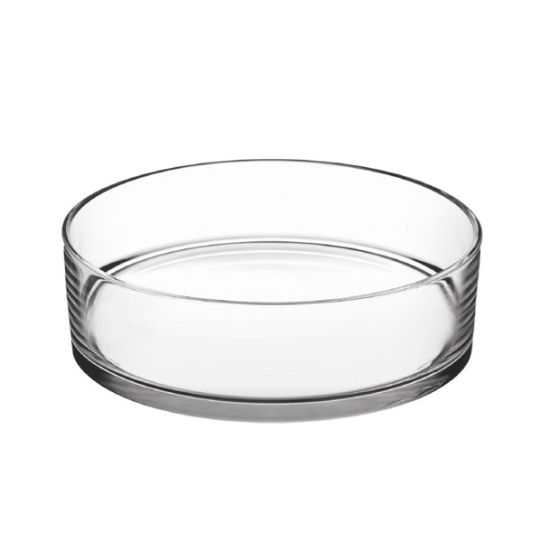Cilindro in vetro, altezza 12 cm e diametro 25 cm