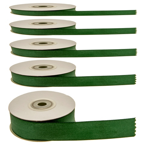 Rotolo nastro doppio raso verde smeraldo, in bobina da 50 metri