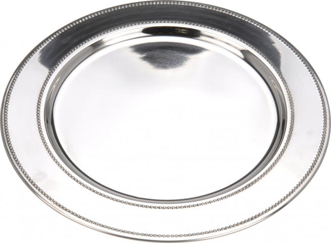 Sottopiatto in acciaio inox, diametro 39 cm