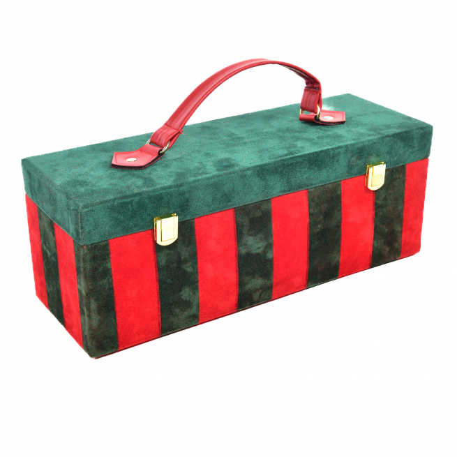 Scatola in velluto porta bottiglia, 13x36 cm, altezza 14 cm