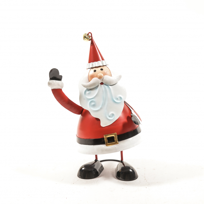 Babbo Natale dondolante in  metallo, altezza 24 cm
