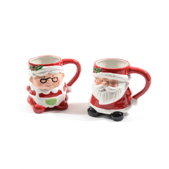 Mug natalizia in ceramica, 10.5x14.5 cm, altezza 11.8 cm, soggetti assortiti
