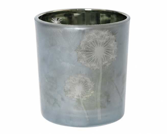Porta tea-light in vetro blu chiaro, altezza 8 cm