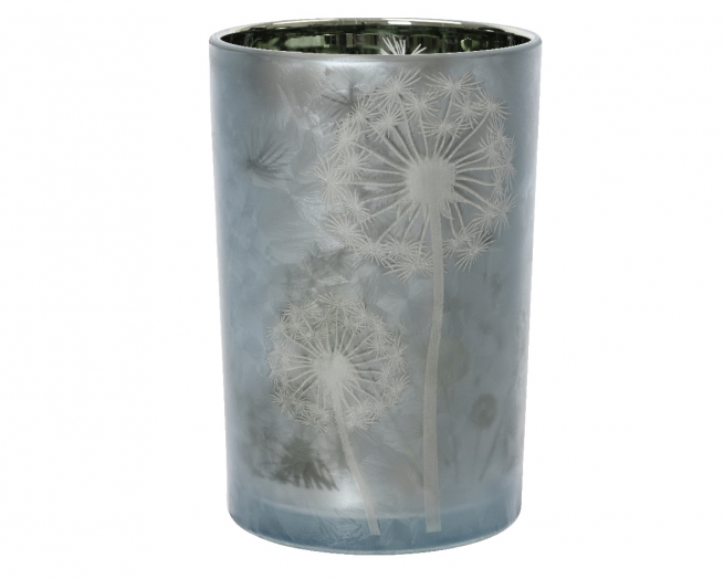 Porta tea-light in vetro blu chiaro, altezza 8 cm