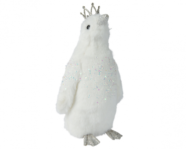 Pinguino con corona, altezza 30 cm