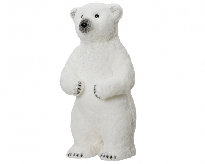 Orso bianco con glitter, altezza 60 cm