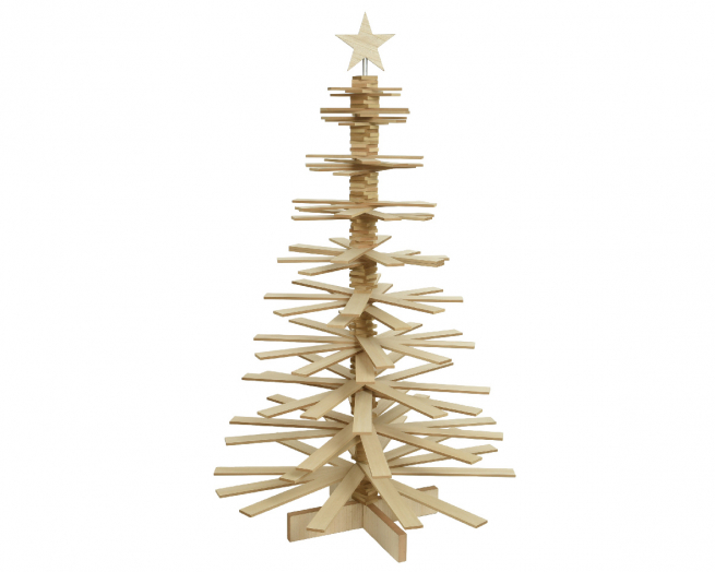 Albero in legno naturale, altezza 180 cm